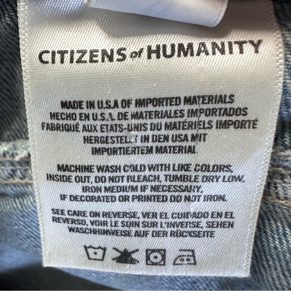 Citizens of Humanity Surplus Utility Jeans Size 26 High Rise 100% Organic Cotton - Picture 8 of 12